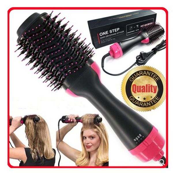 

hair brush curling 2 in 1 one step hair dryer & volumizer negative ion generator hair straightener styling tools dropship