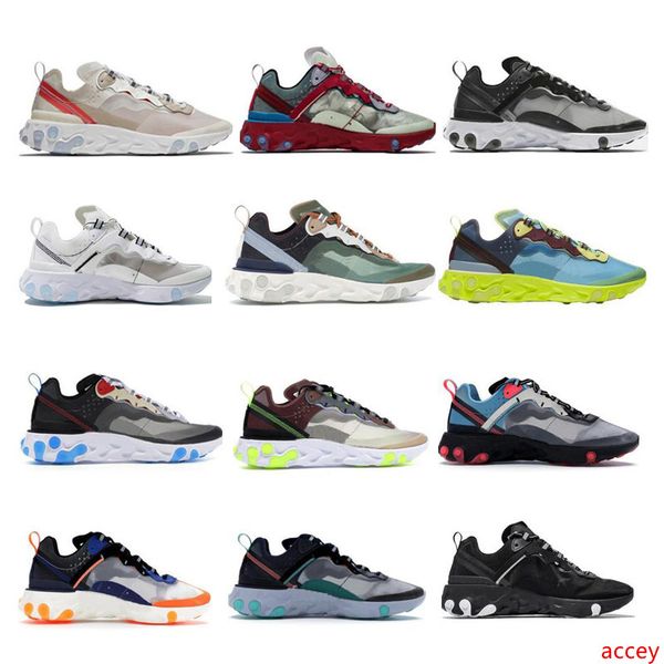 

2019 epic react element 87 undercover мужские кроссовки undercover green stripe black женская дизайнерская обувь спортивные кроссовки 5.5-11