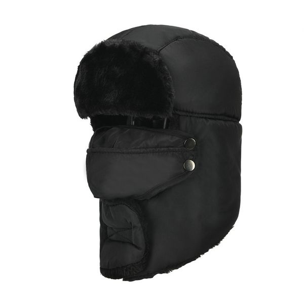 

winter cold-proof hats riding fleece masks for men and women, Black