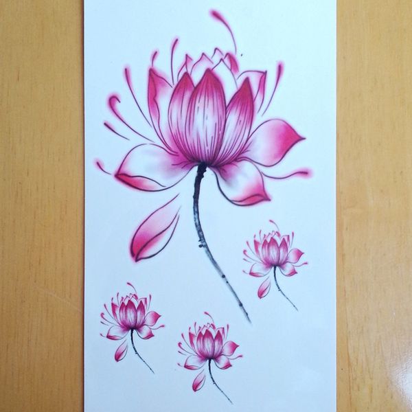 Acheter Lotus Fleur Tatouage Pour Filles Femmes Tatouage Temporaire Autocollant Mode épaule Sexy Poitrine Papillon Rose Faux Tatouage Main De 3518