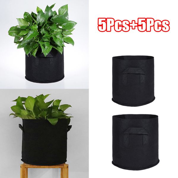 

5&7 gallon thick fabric grow bags plant bags planter container pouch