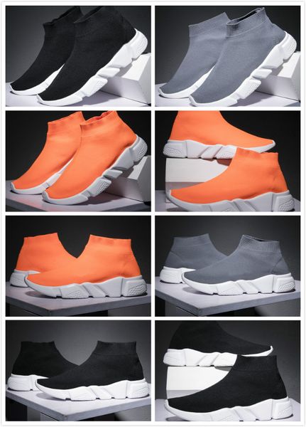 

2020 новый париж скорость тренеров knit носок обуви женщин людей кроссовки дешевые высокого качества top 17 fw повседневная обувь, Black