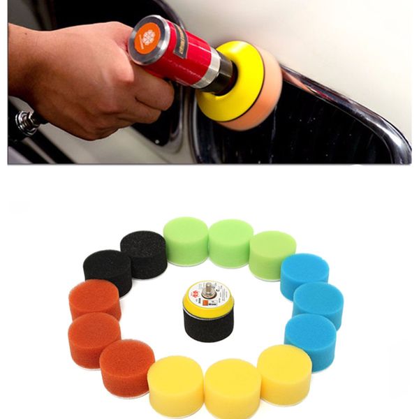 16 pçs / conjunto de polimento para carro polidor 2 polegadas 50mm polimento círculo buffing kit ferramenta para carro polidor cera pulidora auto