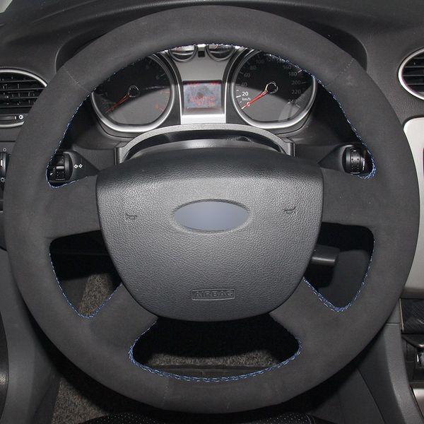 

black suede car steering wheel cover for ford focus 2 2005-2011