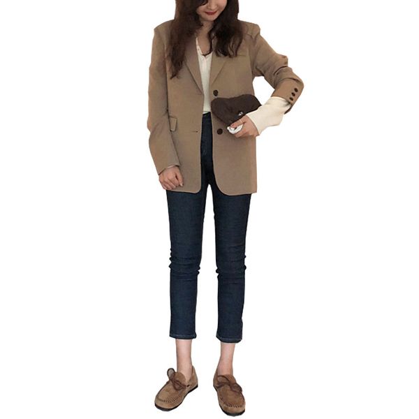 

spring and autumn women's blazer new suit women's clothes long and loose korean fashion suit women, White;black