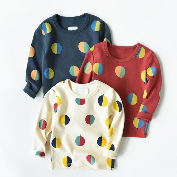 

baby boys girls t shirt clothes children autumn winter long sleeve shirts toddler colorful dot tees kids costume shirt y190516, Blue