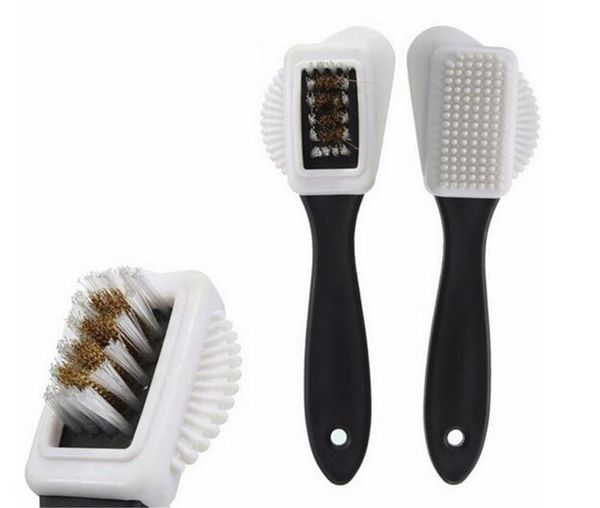 

полезная замшевая щетка для обуви 3 боковая щетка для чистки и резиновый ластик черный s-образный очиститель обуви