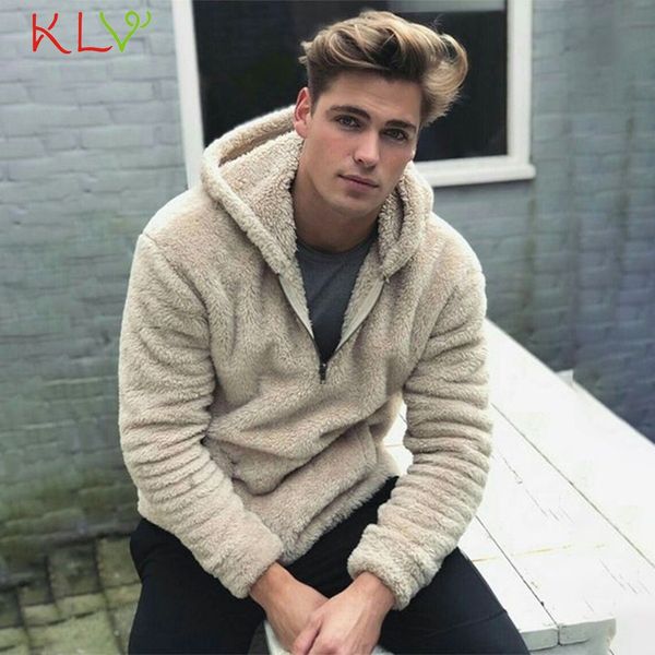 

men jacket winter hooded fleece plush zipper jackets pocket coat windbreaker chaqueta hombre plus size streetwear hip hop 19aug, Black;brown