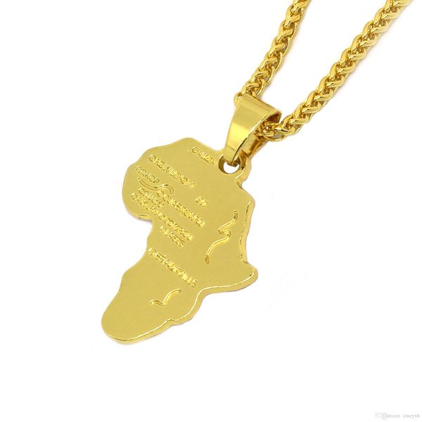 

hiphop africa necklace gold color pendant & chain african map gift for men/women ethiopian jewelry trendy p544, Silver