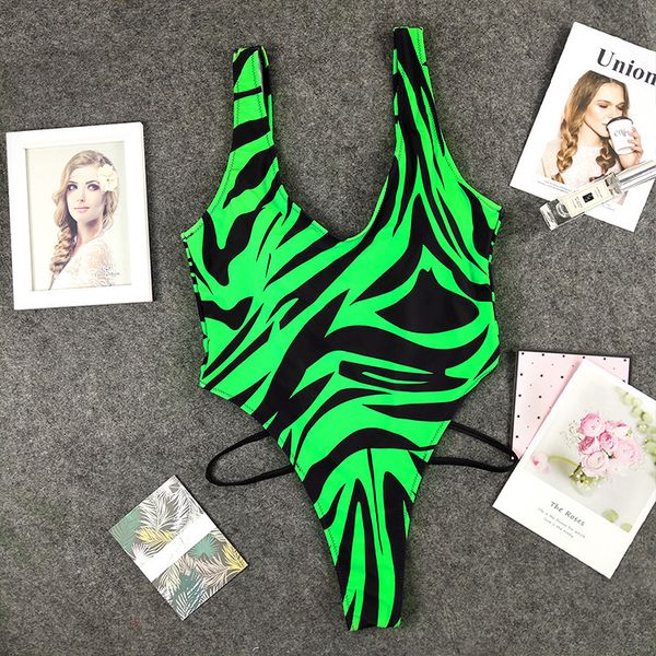 

new tiger print one piece swimsuit push up swimwear women bodysuit cut out bathing suit beach wear monokini swimsuit female, White;black