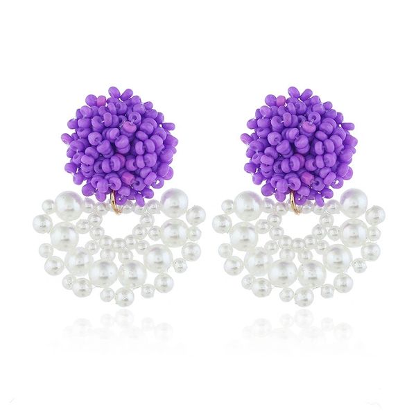 

fashion- dangle earrings for women luxury bead chandelier earring bohemian holiday style ear studs jewelry gifts 10 colors ing, Silver