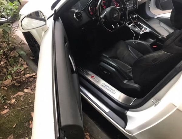 Placa de proteção para porta de carro, 2 peças, aço inoxidável de alta qualidade, placa de proteção para audi tt 2008-2019288a