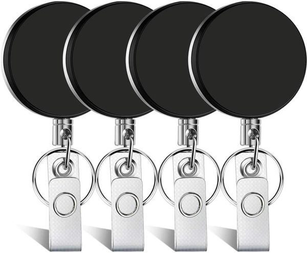 

wire rope elastic keychain sporty recoils retractable alarm key chain anti-lost telescopic key ring keys trinket badge reel belt clip access, Slivery;golden