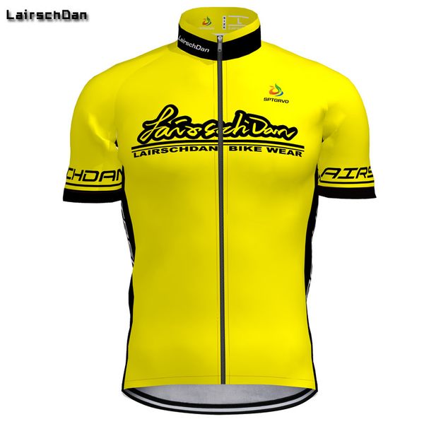 

sptgrvo lairschdan classic men team jersey yellow bicycle shirt 2020 summer outdoor cycling jersey bike short sleeve, Black;red