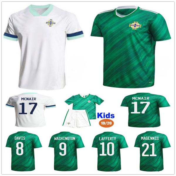 

2019 2020 northern ireland soccer jersey 17 mcnair 10 lafferty 9 washington 21 magennis davis customize home away kids football shirt, Black