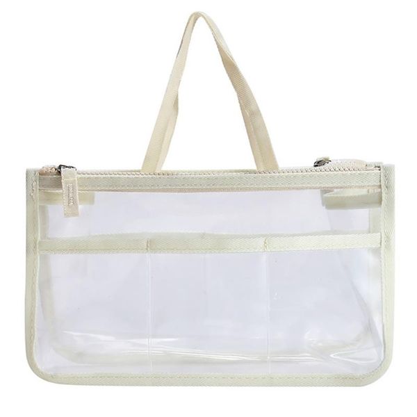 

transparent waterproof makeup bags large capacity double zipper cosmetic bag toiletry bag with handle for travel