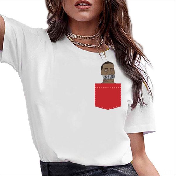 

wn225 i breathe black lives matter female t-shirt round collar short sleeve wn225 i breathe black lives matter female t-shirt round collar s, White