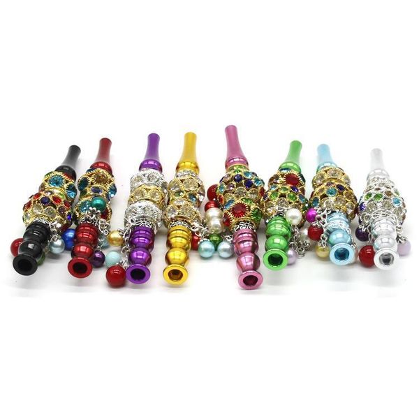 

Handmade Diamondmetal Hookah Mouthpiece Mouth Tips Pendant Arab Shisha Animal Skull Shaped Filter Inlaid Jewelry Diamond Smoking