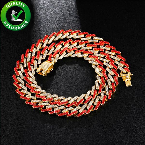 

diamond necklace 13mm cuban link chain luxury designer jewelry mens necklaces iced out chains bling tennis hip hop gold plated rapper fashio, Silver