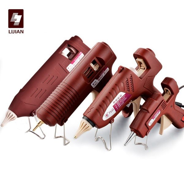 

lijian professional melt glue gun adjustable temperature a mini wireless battery copper nozzle 7mm 11mm sticks