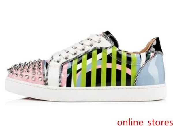 

fashion low spikes red sole casual walking men,women walking flat red bottom sneakers with ,dust bag