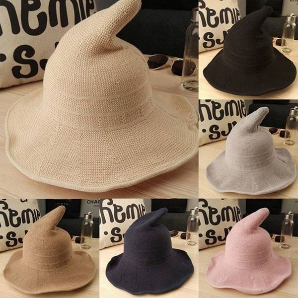 

summer hats for women cap witch pointed basin bucket hat halloween cotton knitting hats for women chapeu feminino sombrero mujer, Blue;gray