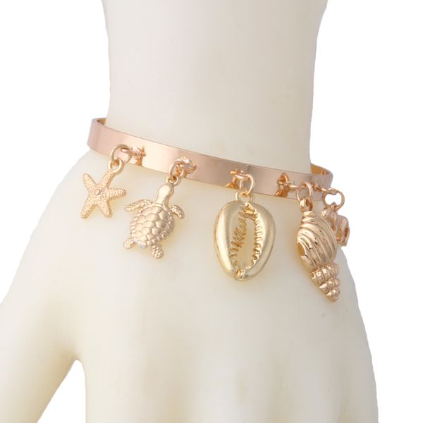

starfish bracelets copper coral bangles woman trendy open gradient manual for national charm shell bracelet jewelryft, White