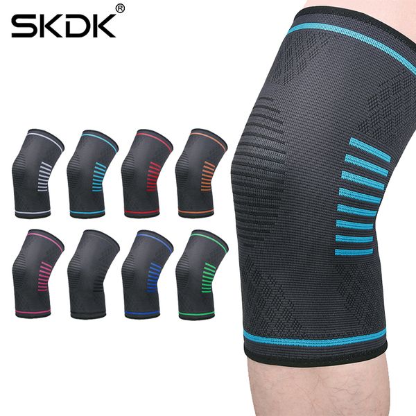 

skdk breathable elastic knee pad nylon sports patella brace fitness gear basketball volleyball cycling running support kneepad, Black;gray