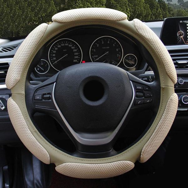 

car red breathable mesh steering wheel non-slip cover universal protector 15inch