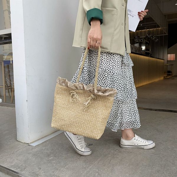 

2019 женская винтажная пляжная соломенная сумка женская ручной работы из ротанга сумочка летняя бали сумка на плечо вязаная большая сумка бо