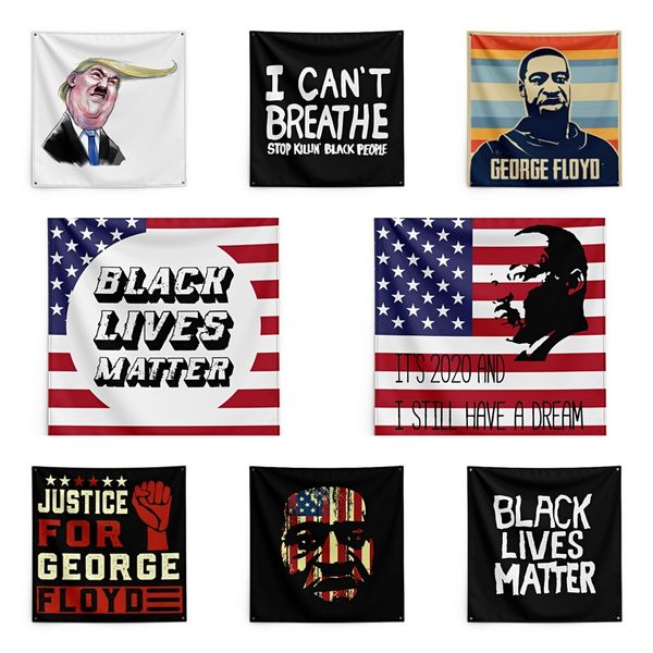 

150*150cm i cant breathe blanket trump printing tapestry black lives matter household wall banner #qa15518