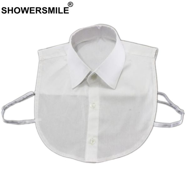 

showersmile fake collar children white cotton turn down collar detachable girls boys spring summer false shirt collars, Black;gray