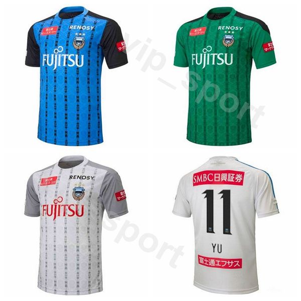 

j1 league kawasaki frontale 2019 2020 soccer 9 damiao jersey 11 kobayashi 16 hasegawa 8 wakisaka 5 taniguchi 13 yamane football shirt kits, Black;yellow