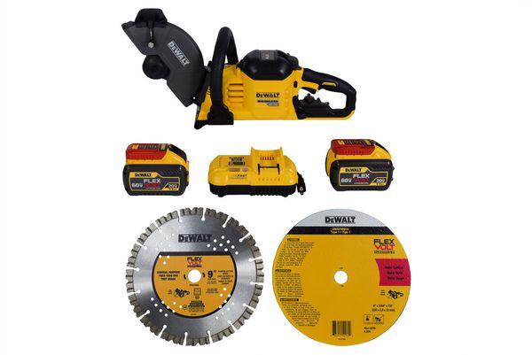 

Dewalt dc 690x2 flexvolt 60v max cordle bru hle 9 in cut off aw kit