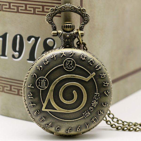 

retro ninja style pocket watches vintage antique quartz analog watch men women kids timepiece clock necklace chain gift usa stock, Slivery;golden