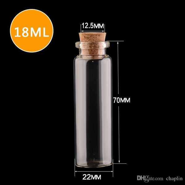 

18 мл 22x70x12. 5mm маленькие мини прозрачные стеклянные бутылки банки с пробковыми пробками сообщение свадьбы желание ювелирные изделия пар