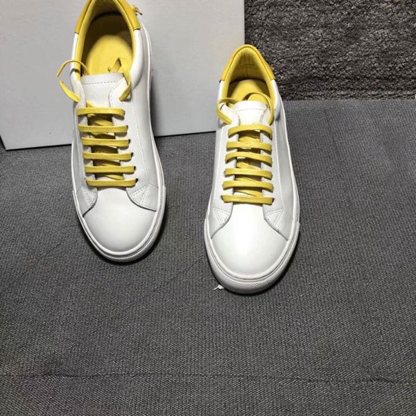 

2019 new platform designer women/men casual shoes black/pink/yellow leather ankle flat bottom post