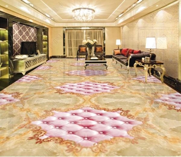 Custom 3d Flooring Living Room Wallpapers Marble 3d Wallpaper