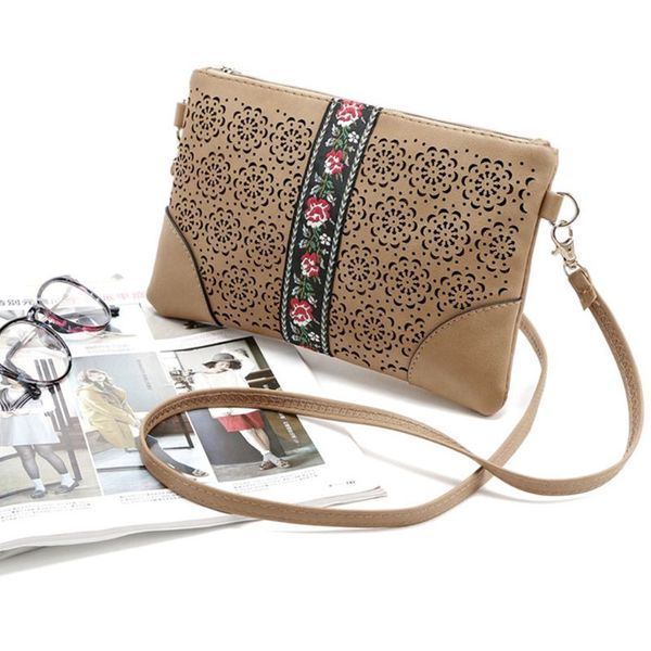 

women ladies leather vintage shoulder crossbody bag hollow out satchel purse f42a