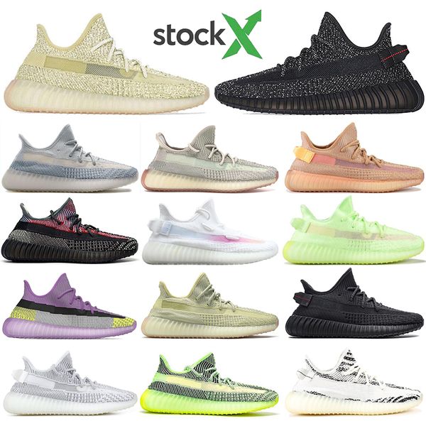 

with sock 2020 new running shoes men women black angel bred beluga yecheil reflective yeezreel yeshaya zebra training sports sneakers