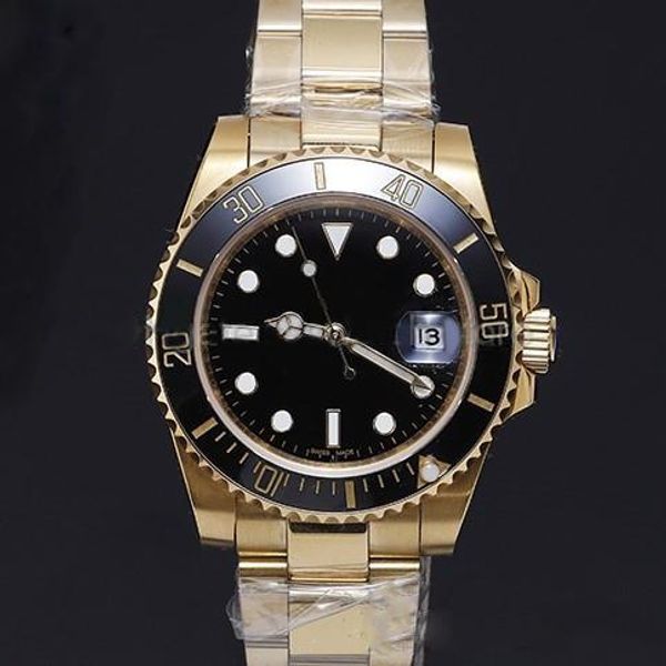 

watch 18k gold case 40mm ceramic ring sapphire glass automatic movement 3 styles choose postage, Slivery;brown