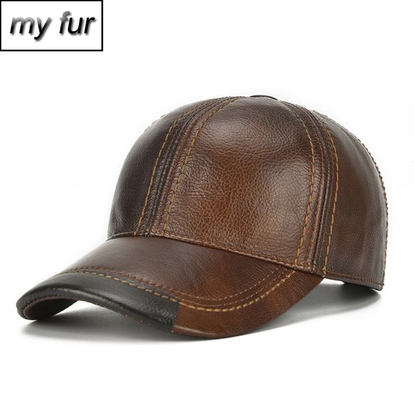 

2019 men real genuine leather baseball cap brand casual autumn winter real cow leather hat cowhide baseball caps, Blue;gray