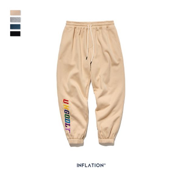 

мужские дизайнерские брюки персонализированные trend mens трехмерное английский вышивки stretch beam эластичная талия упругие брюки 2020 нов, Black