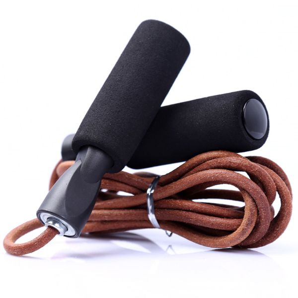 

cowhide genuine leather skipping rope bearing speed rope skipping professional