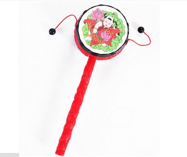 

оптово-1шт rattle drum колокольчик детские игрушки традиционная подарочные детские дети китайский традиционный hand bell