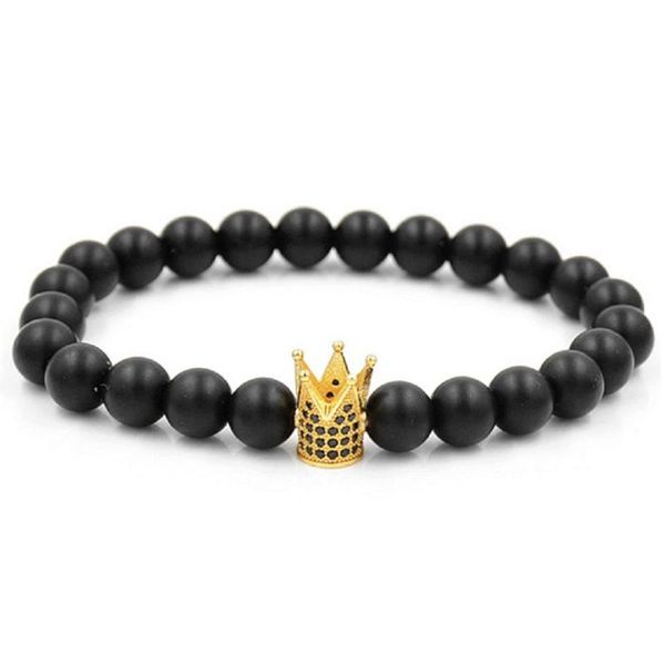 

crown bracelets black scrub beaded crown bracelets, Golden;silver