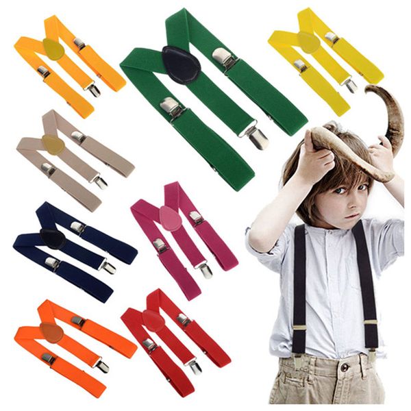 

2016 selling childrens braces suspenders adjustable boys girls kids suspender clip-on y back elastic brace gift for children, Black;white