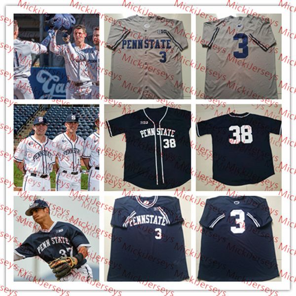 

custom penn state nittany lions baseball jersey paul woodley jaden himmelreich pat mcdonald zach morales christian kustra penn state jersey, Black