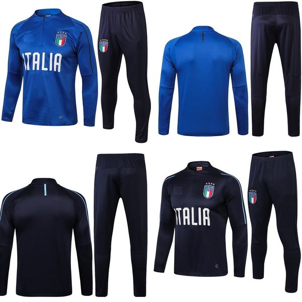 

2018 19 italy kit tracksuit training suit 18 19 italian tracksuit de rossi insigne verratti marchisio ghiellini chandal training tracksuit, Black
