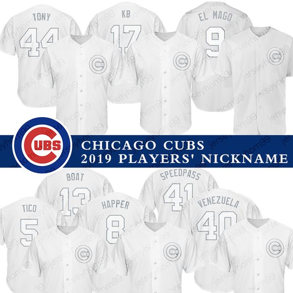 

Chicago Custom Cubs Jersey Nickname Javier Baez Anthony Rizzo Kris Bryant Kyle Schwarber Willson Contreras David Bote Baseball Jerseys